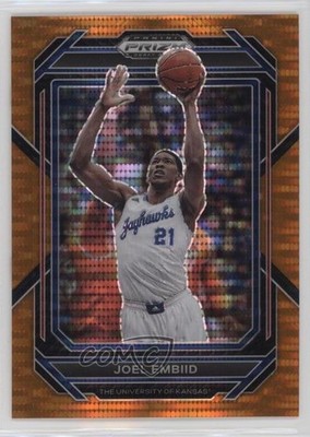 2023-24 Panini Prizm Draft Picks Orange Pulsar Prizm 5/49 Joel Embiid #52 13m4