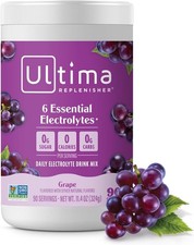 Ultima Replenisher Daily Electrolyte Powder Drink Mix, 90-Serving Canister Grape