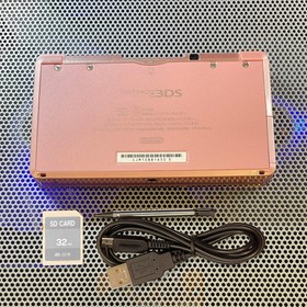 Nintendo 3DS Console Misty Pink Multi-Region Cartridge Compatible 32GB SD Stylus