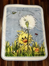 Vtg Little Suzy's Zoo Baby Blanket Witzy Duck Plush Fleece Gerber Acrylic