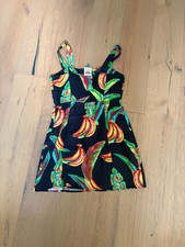 Farm Rio Banana Print Midi Dress Size M Tropical Button Front Belted