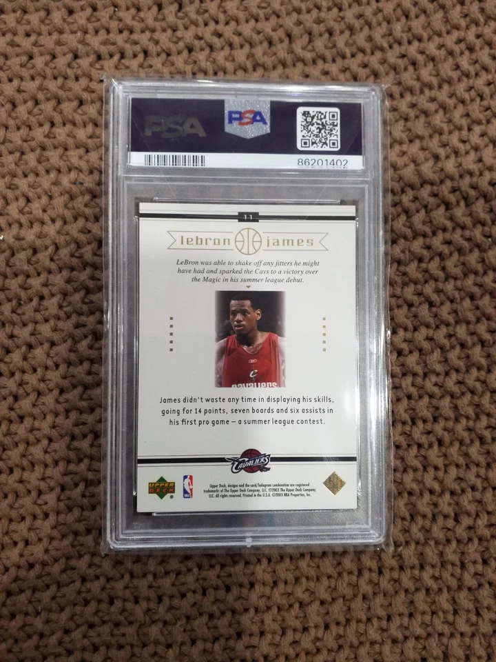 2003 Upper Deck Lebron James Box Set #11 Rookie RC PSA 8 MVP HOF LAKER CAVS HEAT - Image 2 of 2