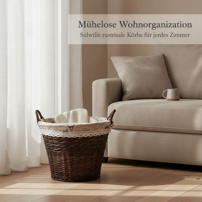 Weiden Wäschekorb handgefertigt natur, wäschesammler - handmade