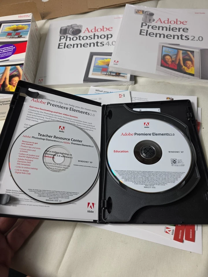 Photoshop Elements 4.0 And Adobe Premier Elements 2.0 W/ Sealed Premiere Manual - Image 2 of 3
