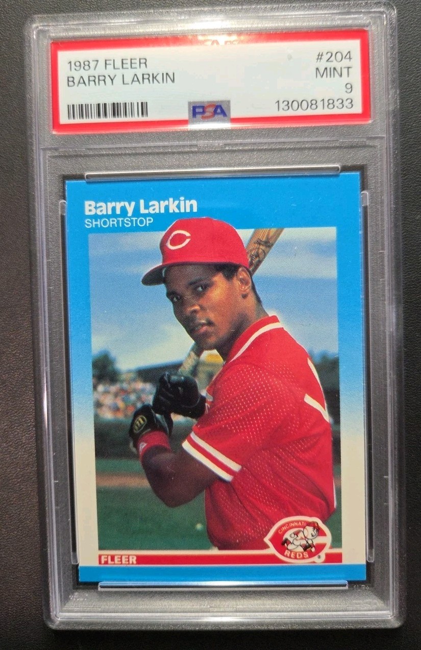 1987 Fleer #204 Barry Larkin PSA 9 MINT ROOKIE RC HOF Cincinnati Reds New Slab