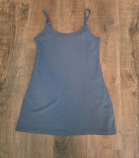 American Eagle Blue Cotton Blend Tank Slip Dress M Y2K