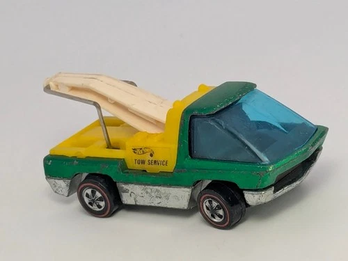 Vintage 1970 Hot Wheels The Heavyweights Redline Tow Truck Green Hong Kong