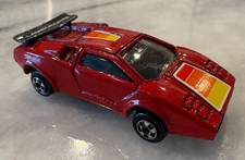 Vintage Lamborghini Countach D61 Diecast Car – Hong Kong – Red w/ Racing Stripes
