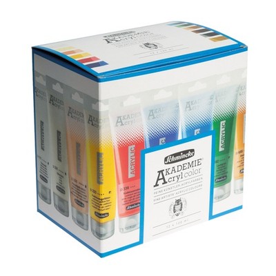 (50,87 /1l) Schmincke AKADEMIE Acrylcolor Value Pack mit 12 x 120ml Tuben 76 780