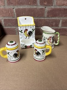 Ucago Japan Kitchen Set, Salt, Pepper, Pitcher, Match Holder Vintage