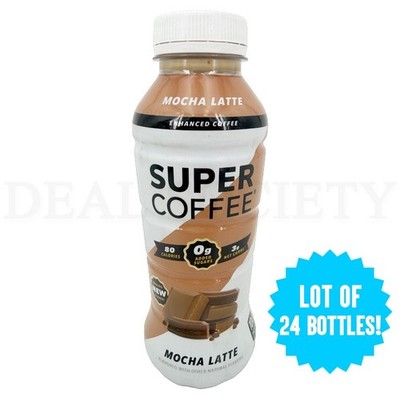 Super Coffee Enhanced Mocha Latte Positive Energy 12oz Lot of 24 Bottles