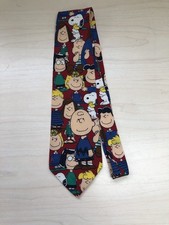 VTG Peanuts Silk Tie Charlie Brown Pals USA I Need All The Friends I Can Get