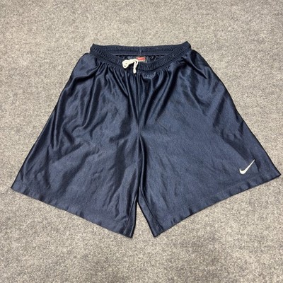 Vintage 90s Nike Team Dazzle Silky Shiney Shorts Basketball Men Large 8'' Blue