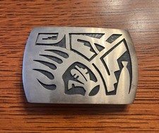 Sterling Buckle Signed Authentic Hopi " Bear Claw " NOS W/ leather Belt