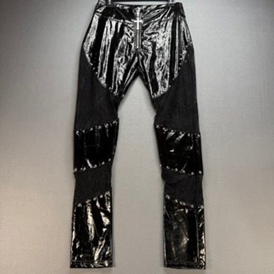 Killstar Pants Womens Medium Black We Are The Weirdos Goth Punk Studded PU Mesh