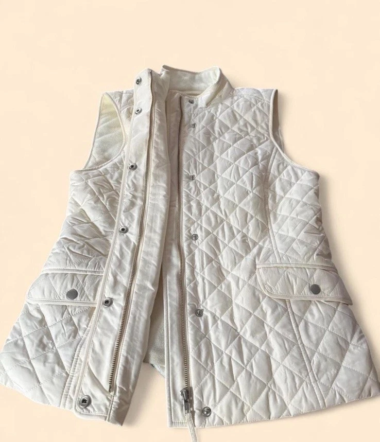 Chaleco acolchado blanco Talbots talla S #preppy nuevo con etiquetas Foto 3 de 4