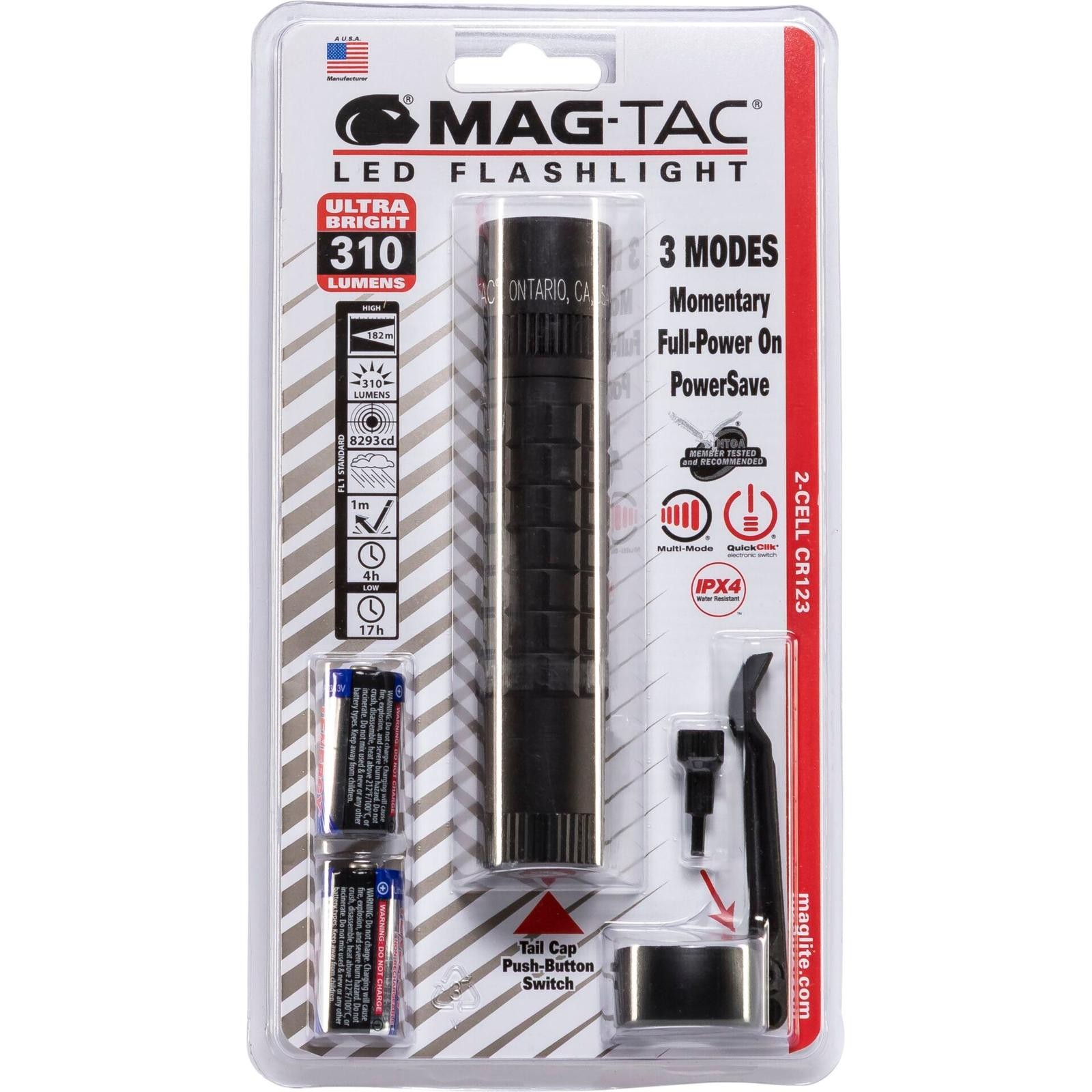 Простой безель Maglite Mag-Tac Taschenlampe schwarz