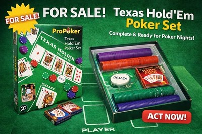ProPoker Texas Hold'Em Pokerset, 200 Chips, 2 Kartendecks, Dealer-Chip, Matte