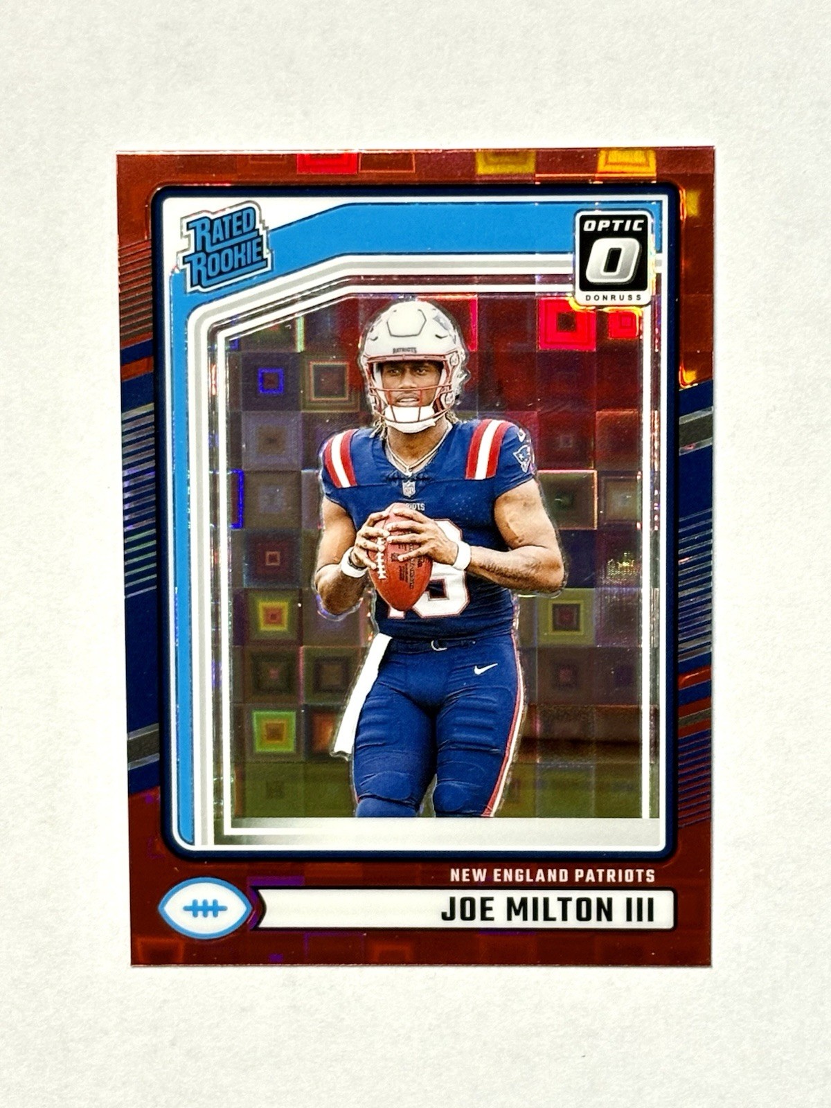 2024 Panini Donruss - Rated Rookie Joe Milton III #319 Optic Preview Red Pandora