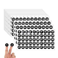 12 Sheets 1 to 200 Consecutive Number Stickers, 1 Inch Vinyl Number Stickers,...