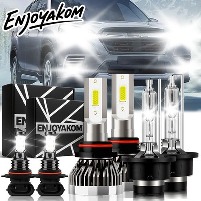 LED Headlight Kit Fog Lights Bulb Hi/Lo Beam HID For Subaru Forester 2006-2013