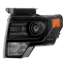 Fit 2013 2014 Ford F150 HID/Xenon Black Trim Projector Headlight Driver Side