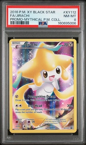 2016 POKEMON XY BLACK STAR PROMO #XY112 FULL ART/JIRACHI PSA 8