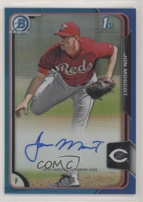 2015 Bowman Chrome Prospects Blue Refractor /150 Jon Moscot #BCAP-JMO Auto 00et