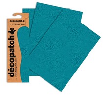 Decopatch Papers - Pack of 3 sheets - 11 3/4 x 15 3/4 - Turquoise Sunburst