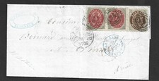 Paire du n° 18 + n° 19 sur lettre de Helsingor pour Dinard, France, Septembre 18