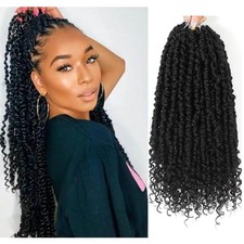 Admutty Passion Twist Crochet Hair 24 Inch 8 Packs 1B