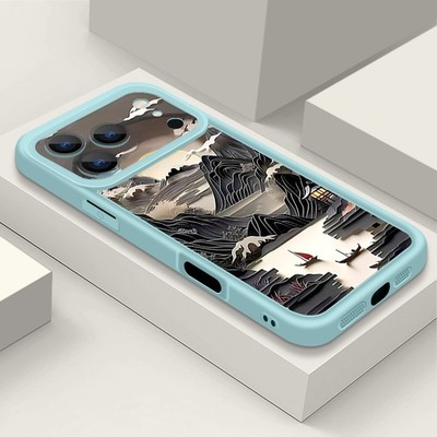 Hülle für iPhone 17 16 Pro Max Air 15 14 13 12 Silikon-Handyhülle Tintenmuster