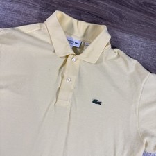 Lacoste Polo Shirt Mens XL Yellow Croc logo 90s Tennis Preppy Golf Streetwear 6