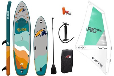 F2 GLIDE Windsurf 10.8 iSUP Stand Up Paddle Board Set inkl. iRIG L Segel Rigg