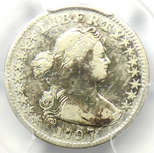 1797 Draped Bust Half Dime H10C 16 Stars - Certified PCGS VF Details - Rare Date