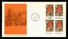 DR WHO 1971 CANADA FDC FALL AUTUMN LEAF CACHET BLOCK M69182
