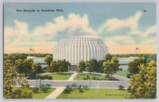 Dearborn, Mich., Ford Rotunda building, Tichnor Bros., Chaffee Linen color view