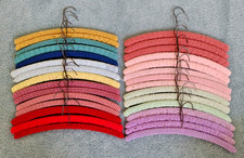 Vintage Crochet Covered Wooden Hangers Lot of 30 Assorted Colors