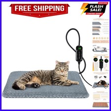 Heated Cat Bed, Waterproof Adjustable Temperature Dog Cat Heating Pad with Ti...