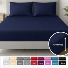 Premium EXTRA DEEP WHITE FITTED SHEET 200TC Hotel Quality  DOUBLE SUPER KING SIZ