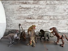 Dinosaur Figures Lot of 7 Happy Kin Toys, T-Rex, Raptor Jurassic Park Style