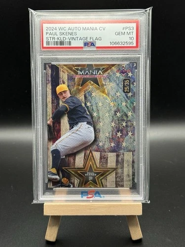 2024 Wild Card Auto Mania CV Paul Skenes #PS3 25/35 PSA 10 STR-KLD VINTAGE FLAG!