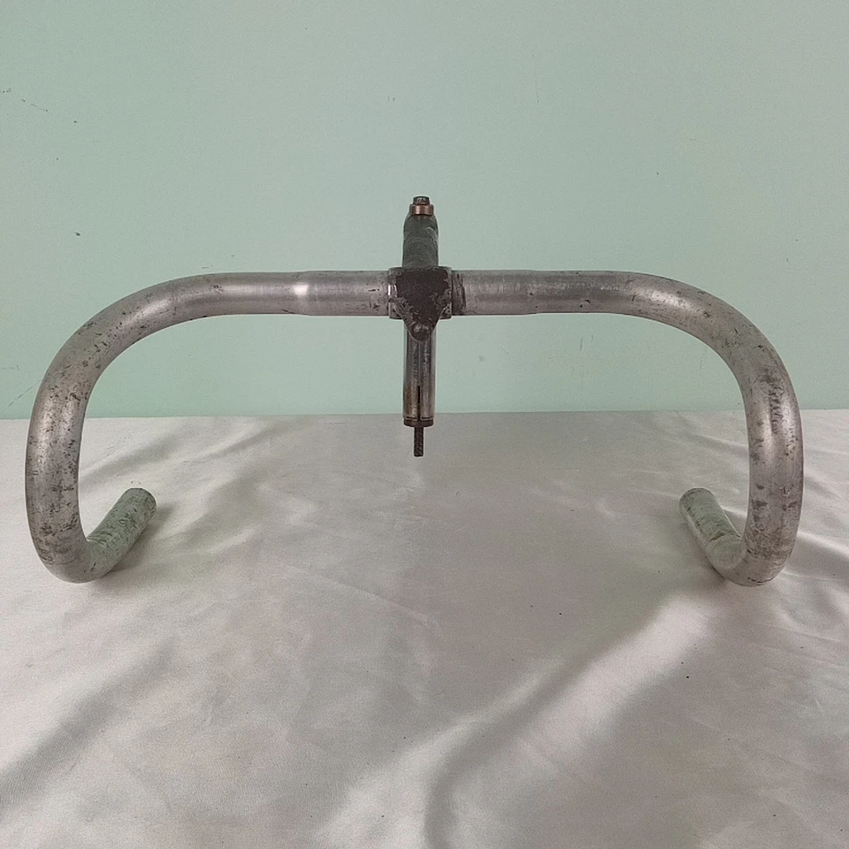 Manubrio Bicicletta Corsa AMBROSIO CHAMPION Pipa Piega Epoca anni '50 Conservato - Immagine 3 di 4