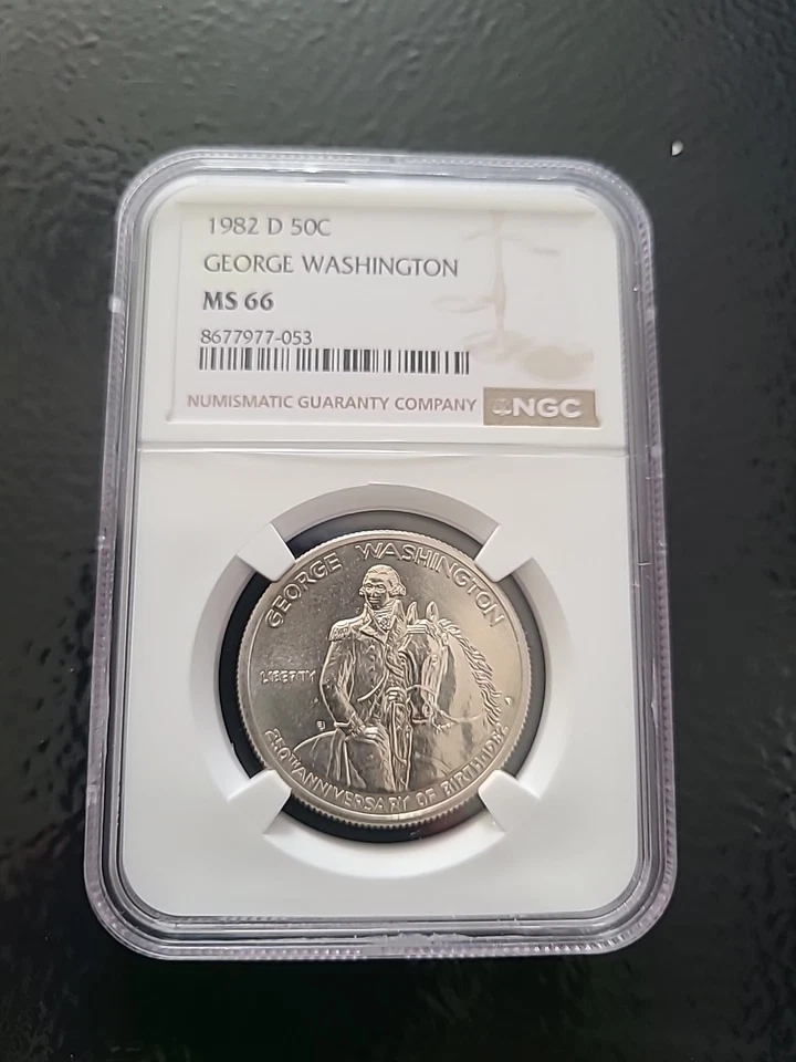 1982-D George Washington NGC MS66 Commemorative Half Dollar Silver Coin - Image 2 of 4