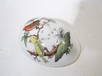 Vtg Herend Hungary Rothschild Bird RO 3  Egg Trinket Box GOR3