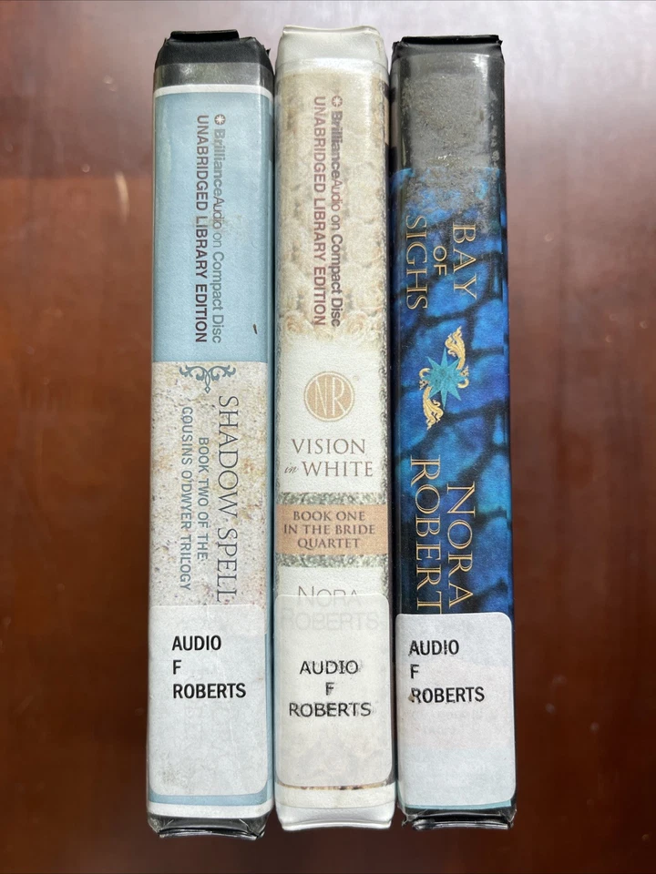 Lot of 3 Nora Roberts Bay Of Sighs, Vision in White, Shadow Spell CD Audiobooks - Image 2 of 2