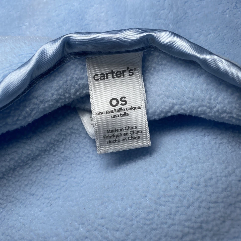 Cobertor de bebê Carters aplique de beisebol acabamento acetinado pelúcia macio Lovey 30"x40" - Imagem 3 de 4