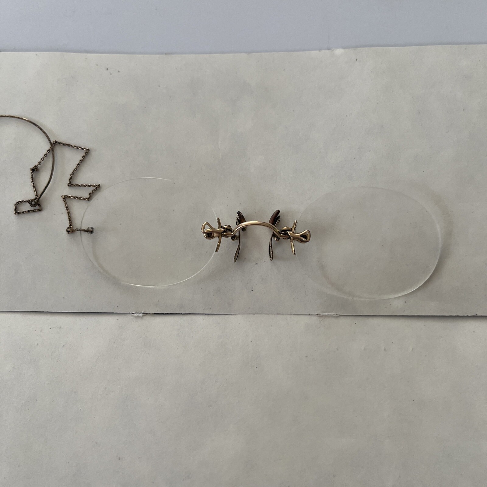 Antique pincenez glasses With Chain And Ear Piece G… Gem