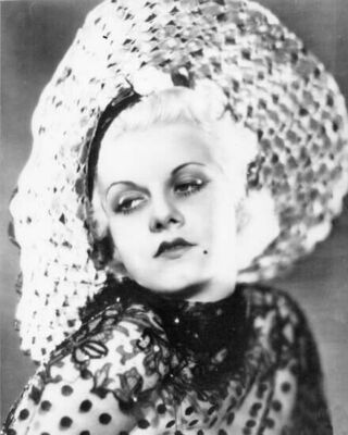 Jean Harlow glamorous studio portrait in big hat 24x30 poster