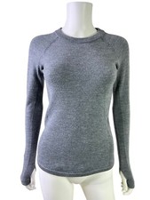Lululemon Sweater Top Pullover Sit In Lotus Gray Merino Wool Crewneck Size 2
